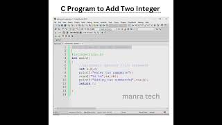 C program to add Two integer/important question with answer/ #coding #programminginc #learning