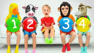 Five Little Mikes play hide and seek with Uncle