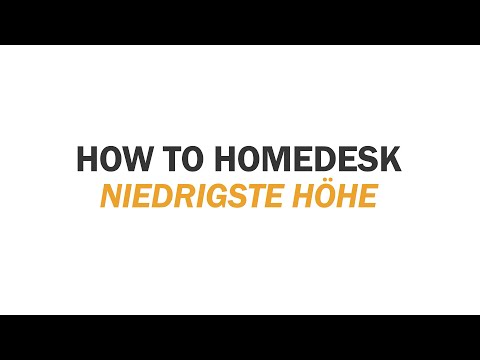 boho office® Homedesk: Einstellung der aktuellen Höhe (niedrigste Höhe)