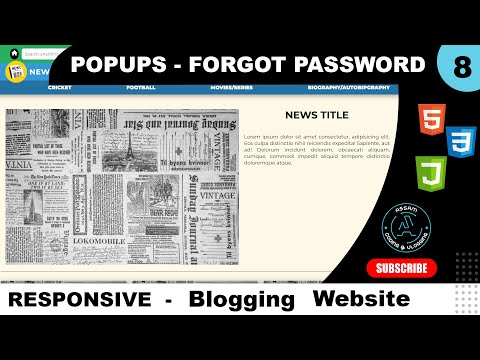 Responsive Blogging Website | Part - 8 | Forgot Password Popup | HTML CSS & JAVASCRIPT