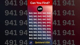 Only 1% Can Find 491! 🤯 | Odd Number Challenge #shorts #quiz #viral @QuizlandUSA​