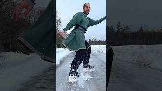 It’s all fun and games until you hit that one spot of sand #funandgames #iceskating #viking