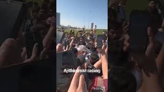 Adapavingala....fan grabbed AK hair after he won the race #ajithkumarfc #ajithkumarracing #trending