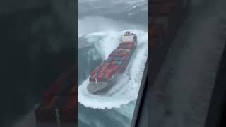 Massive Waves Attack Container Ship in Insane Storm #ocean #ship #danger