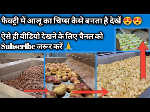 आलू का चिप्स कैसे बनता है देखें 😋😋😋 #factory #machine #factoryprocess #satisfying #chipspackaging