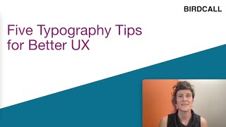Five Typography Tips for Better UX