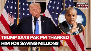 Donald Trump Once Again Claims Stopping India-Pak War, Says PM Sharif Thanked Him | Watch Video