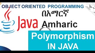 Polymorphism in java with example Amharic በአማርኛ