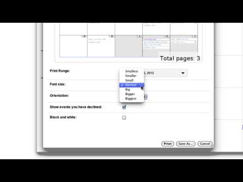 Print Calendars and Events