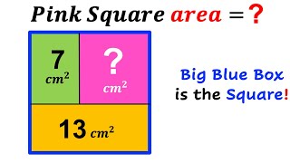 Can you find area of the Pink shaded Square? | (Rectangles) | #math #maths | #geometry