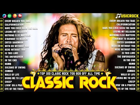 ACDC, Guns N Roses, U2, Aerosmith, Queen, Bon Jovi, Metallica 🔥 Best Classic Rock Songs 70s 80s 90s