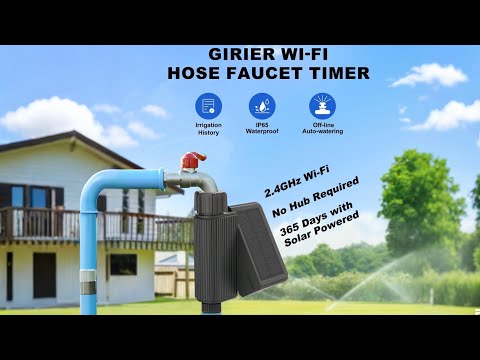 GIRIER WI-FI Smart Water Timer 📶2.4GHz Wi-Fi▶️No Hub Required🕗365 Days with SolarPowered
