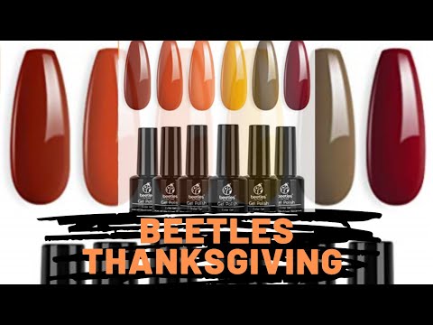 Beetles Thanksgiving Day Nails Gel Polish Part 1: Color Swatch