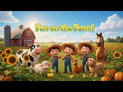 Farm Animals Rhyme 🐓 | Learn Animals & Sounds | Visit the Happy Farm 🐑 | Preschool Animal Rhyme