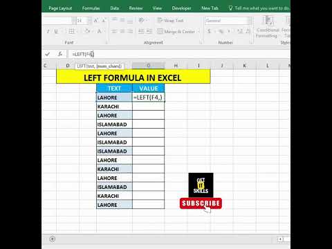 left formula in excel || How to use Left Formula in MS Excel | Get IT Skills