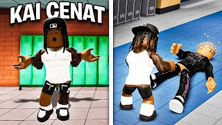 When Your Favorite CONTENT CREATORS Take Over Roblox Fight in a School 😂