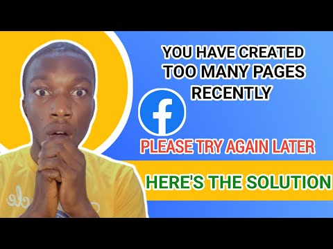 Cannot Create Facebook Page You Have Created Too Many Pages Recently 2024| PROBLEM FIXED
