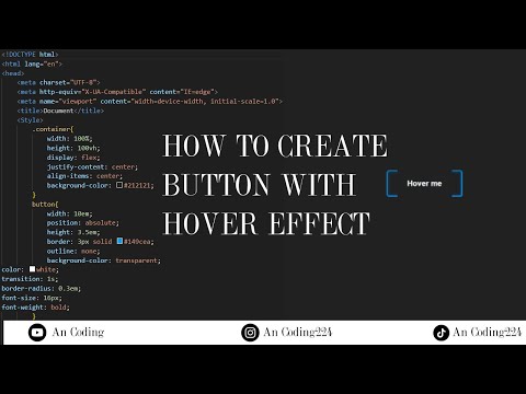 Create button with hover effect in HTML and CSS |front end web Development complete course|#html