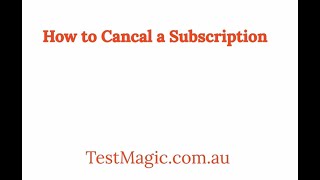How to Cancel Subscription
