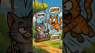 2 Cats | 1 Swing & Total Chaos! 😹 Who Will Win the Meow Battle? #hilarious#comedy,#funny #techlaugh