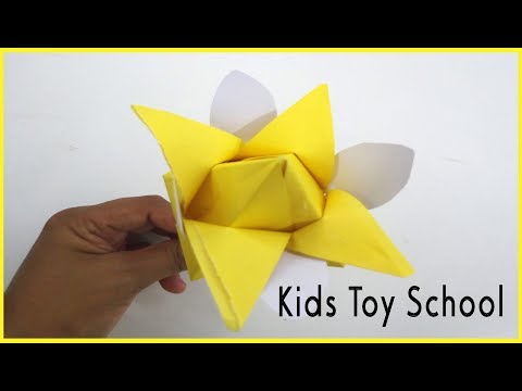How to Make Beautiful Lotus With Paper. #Kids Toy School