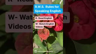 || 3 Rules to speak English || RWS || Wanna become a fluent speaker || Follow Shobhana || English