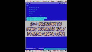 C++ PROGRAM TO PRINT HALF INVERTED PYRAMID USING STARS | C++ | #Shorts