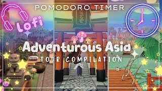 POMODORO TIMER (2 HOURS) // Adventurous Asia Study Lofi Playlist // Animal Crossing Tour Compilation