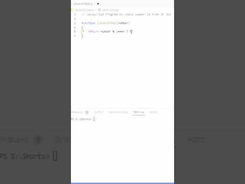 Number is Even Or  Not in javascript || Programming #javascript  #youtubeshorts