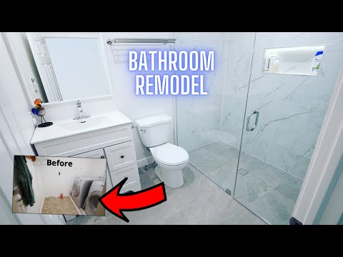 DIY Transformation - Laundry Room into Bathroom Renovation
