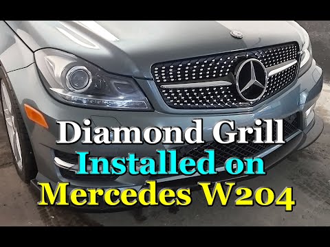 Mercedes Benz W204 Diamond Grill Installed