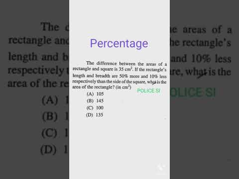 Percentage | Important question on percentage | Polic SI | #Shorts