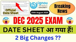 (Breaking News) IGNOU Released Date Sheet For the December 2025 TEE | IGNOU Date Sheet December 2025