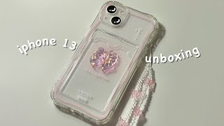 iphone 13 unboxing 🎀| accessories & setup + camera test|