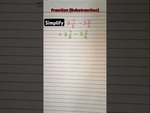 Let's know substract fraction #shorts #substraction #fraction