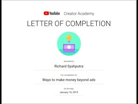 Ways to make money beyond ads - Youtube Creator Academy Exam Answers 2019