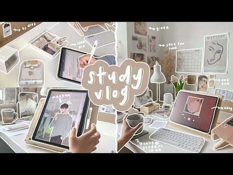 study vlog 🖇 college week in uk, revising for final exams, new desk setup, manhwa ft. pdfelement