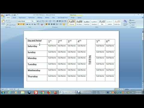 How to make a Simple Class Routine in MS Word (Bangla Tutorial)