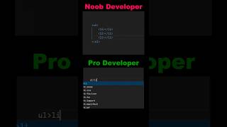Noob vs Pro Developer 😅 | Emmet Trick in VS Code ⚡ #Shorts