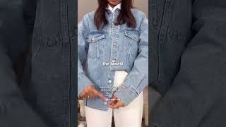 Crop Your Denim Jacket PERFECTLY in Seconds! 👖✨ #StyleHack