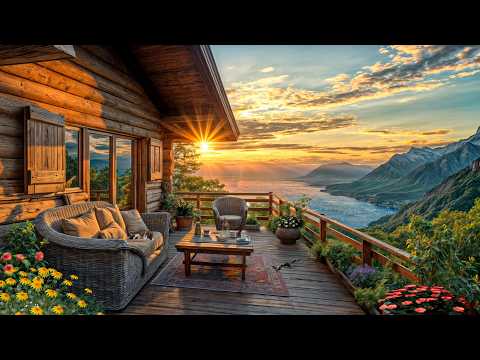 Peaceful Spring Morning by the Lake | Cozy Balcony, Birdsong & Blossoms |Relaxing 4K Nature
