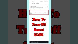 How to Remove Secret Code on WhatsApp|| Remove whatsapp secret code from Chat Lock |#shorts #viral