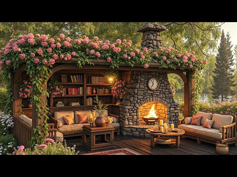 Garden Jazz Cafe Spring Mood Relaxing Coffee Shop Ambience Instrumental Jazz Study Focus