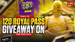 120 ROYAL PASS GIVEAWAY ON 100K SUBSCRIBERS 🔥
