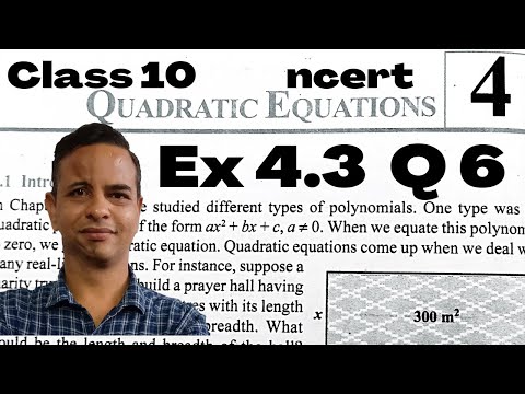 Class 10 maths ex 4.3 q6 quadratic equations solution,