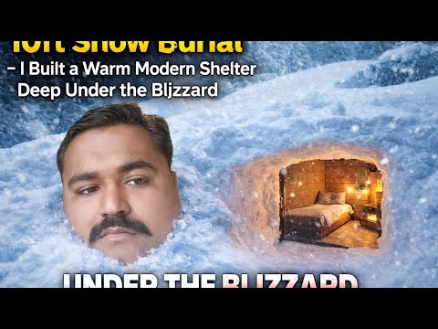 10ft Snow Burial – I Built a Warm Modern Shelter Deep Under the Blizzard