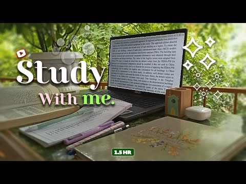 1.5 HR Study With Me 🌤 | Nature View, Lo-fi, Mid Break | Pomodoro Inspired | cozy study | Day 6 ✨