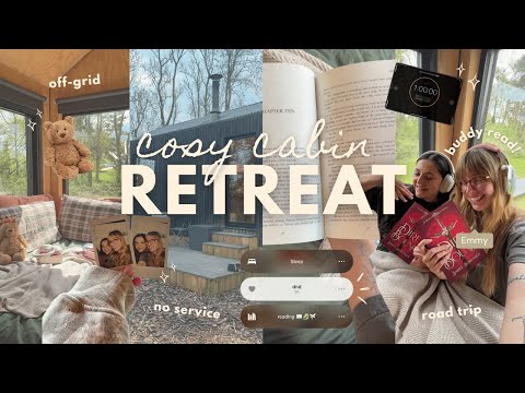 we went for an off-grid cosy cabin retreat 🎧📖🧸 road trip, buddy reading with bestie @emmyrosam
