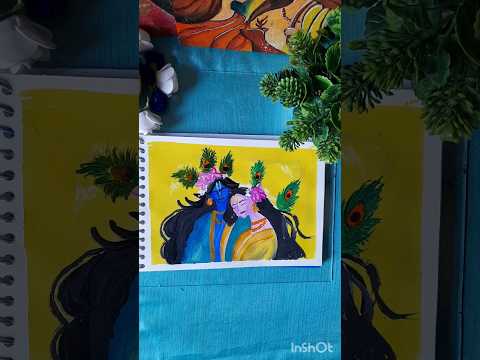 radha krishna acrylic painting on paper ।#acrylicpainting #youtubeshorts #painting #radhakrishna