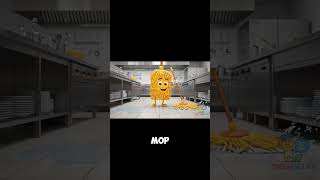 Mop dancing merrily in the hotel kitchen #kids #cartoon #animation #tools #fun #cute